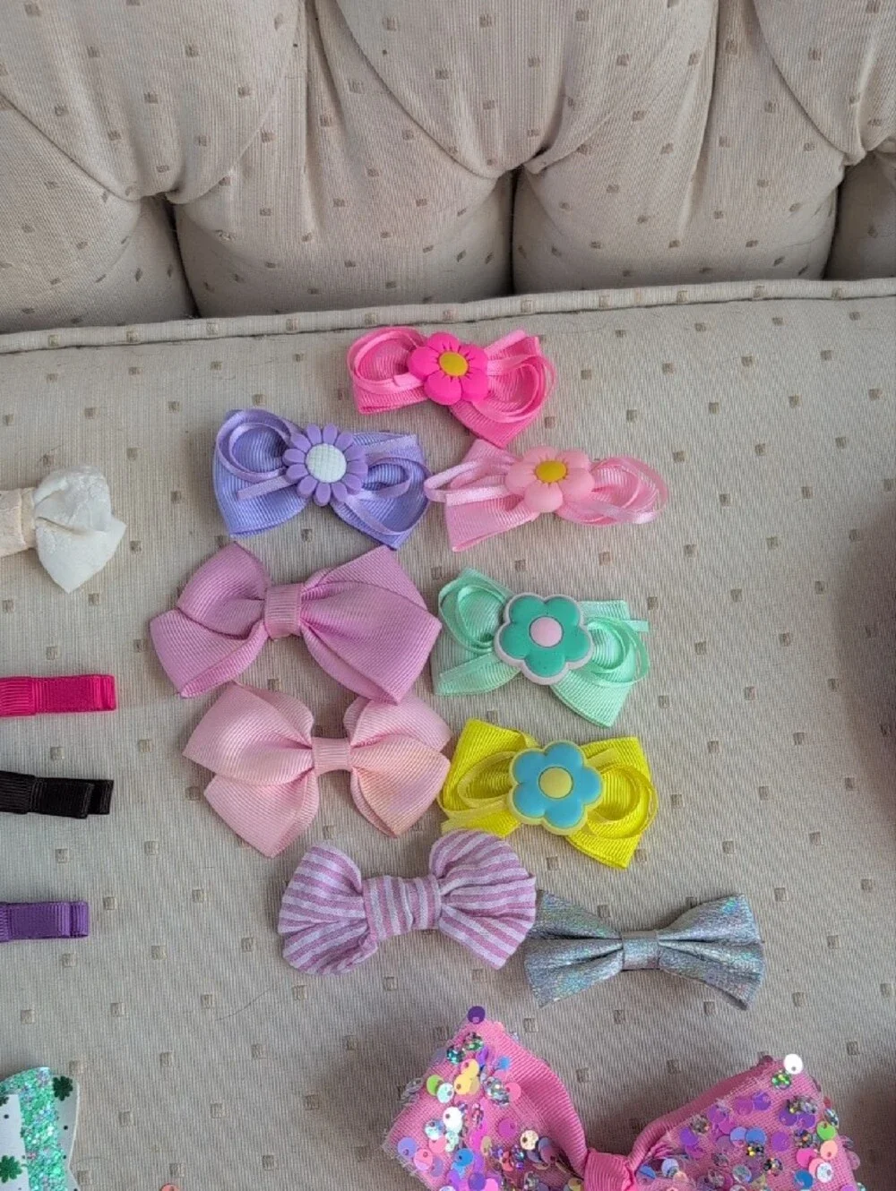 Sparkle Sequin Hair Bows for Girls - Pink Mix